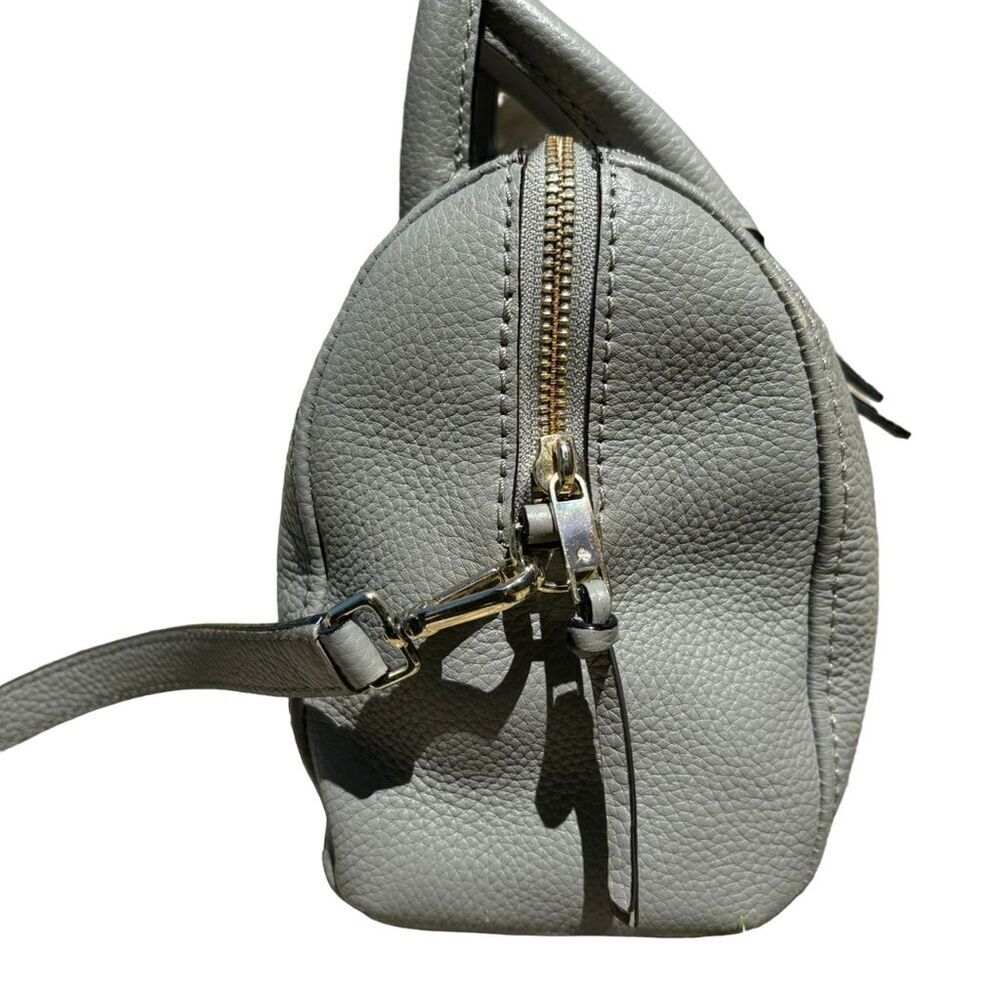 Kate Spade Jackson Street Leather Satchel Crossbody Bag Gray Adjustable Strap - Picture 4 of 16